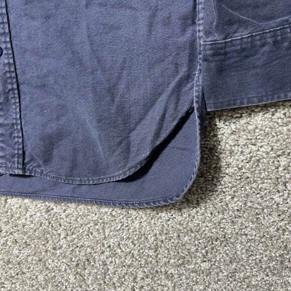 Woolrich Vintage Mens Sz M Distressed Long Sleeve Navy Button-Up Shirt - Picture 5 of 9